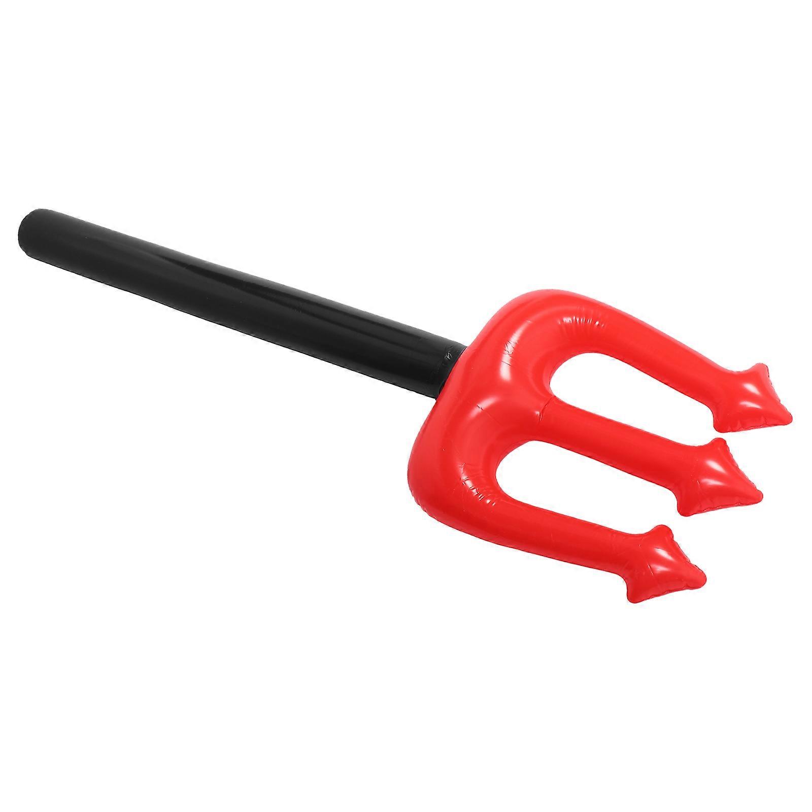 Inflatable Devil Fork Prop Inflatable Plaything Halloween Party Devil Stick Inflatable Stick Prop