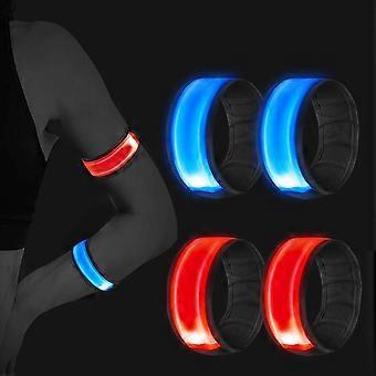 Reflective LED Armbands, 4 Pack, Waterproof, Adjustable, High Visibility, 3 Lighting Modes for Running, Cycling, Walking