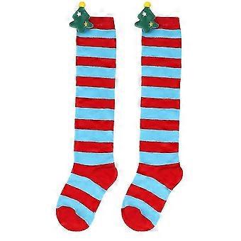 Neue Herbst- und Winter-Weihnachtssocken für Kinder, niedliche Plüschpuppensocken, Overknee-Socken, gestreifte Socken, Cartoon-Puppensocken