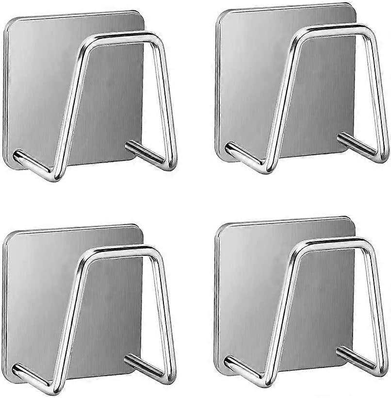 4Pcs Adhesive Sponge Holder Quick Drying Sink Waterproof Sponge Holder