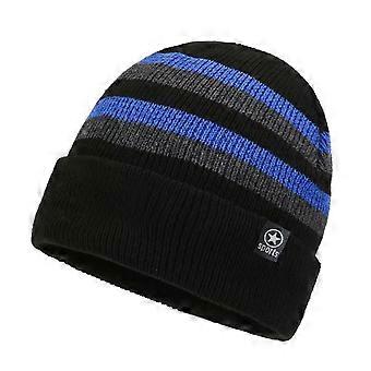 QingHai Inverno Lavorato A Maglia Cappello A Righe Colore Corrispondente Di Spessore Elastico Caldo Morbido Antivento Morbido Antiscivolo Freddo Resistente Uomini All'aperto Sci Cap Berretto Beanie