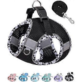 Dog Harness for Small Medium Dogs No Pull, Puppy Harness and Leash Set, Easy Walk Dog Harness for Walking, Running, Training (Black, M)