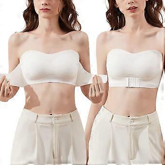 Women's Lingerie Strapless Front Buckle Lift Up Bra, Wire-free Anti-slip Invisible Push Up Bandeau Bra With Detachable Straps