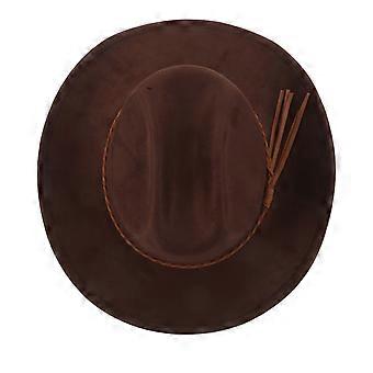 Western-Cowboyhut für Damen und Herren, breitkrempiger Wildleder-Fedora-Hut