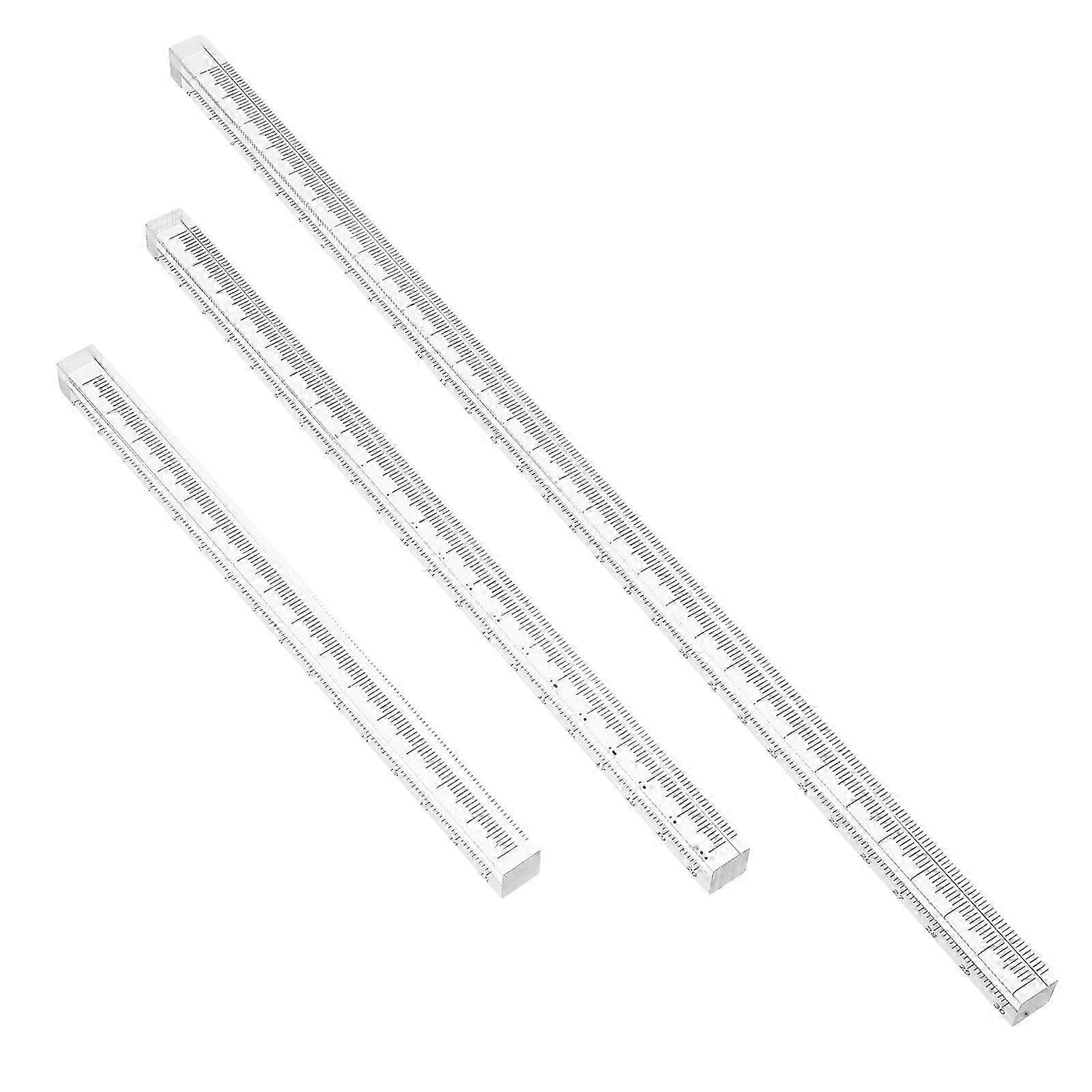 3Pcs Student Drafting Ruler Engineering Drawing Rulers Precise Measuring Straight Ruler