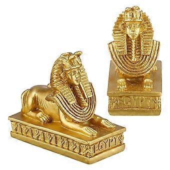 2 stuks hars Sfinx decoratie hars Craft Cafe Desktop decoratie (gouden)