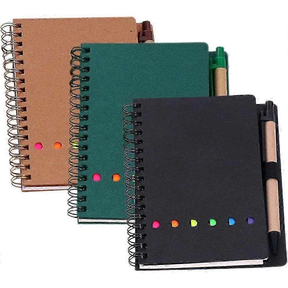 Assorted Coil Convenient Notepad for Writing 3Pcs School Supply