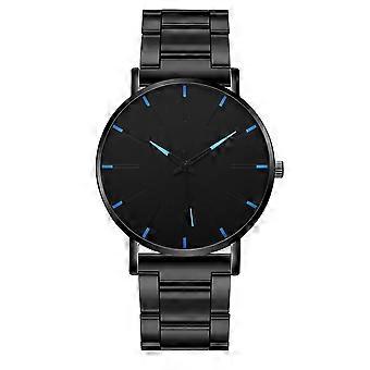 Relógio de pulso de aço inoxidável Homens assistem quartzo relógio moda relógio relógio único