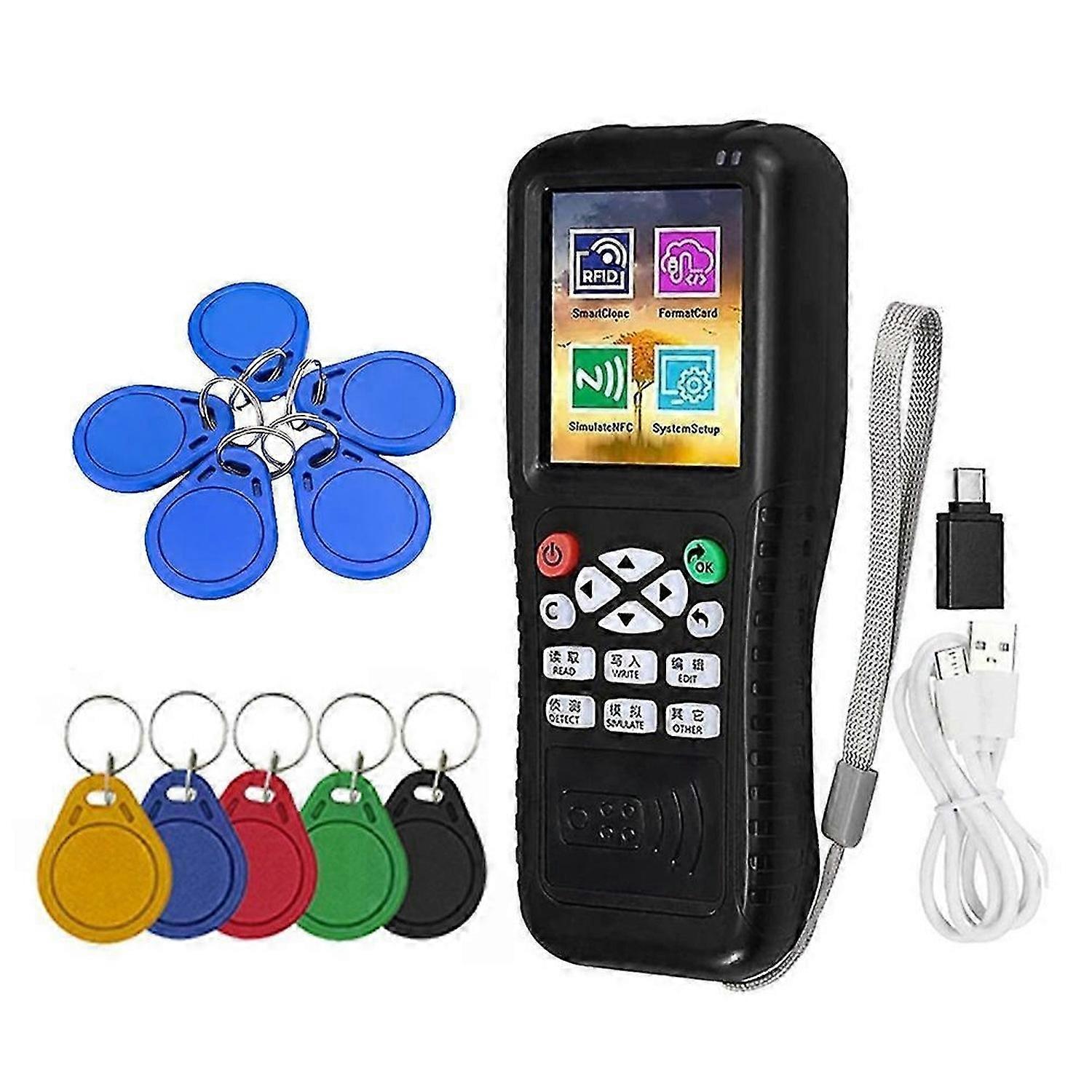 X100 RFID NFC Smart Card Reader Writer+5 X UID/CUID Keychain RFID Duplicator ID IC Card Programmer E