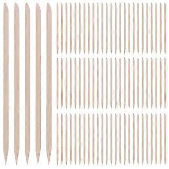 100pcs Multi-functional Nail Art Polish Orange Wood Sticks Cuticle Pusher Removers