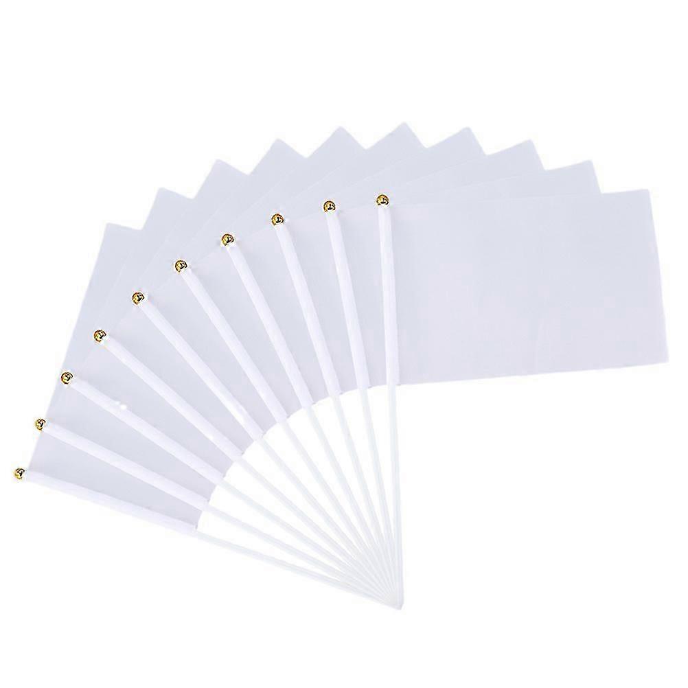 White Commanding Referee Flag Hand-Cranked for Festival 40Pcs