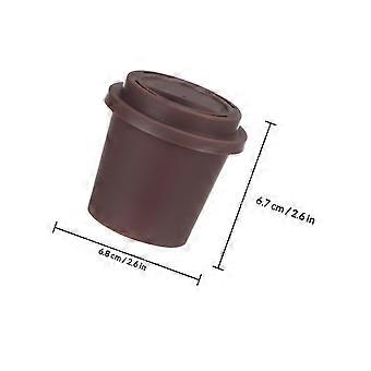Makeup Sponge Box Coffee Cup Design Powder Puff Storage for 8Pcs