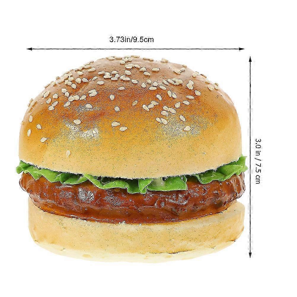 2pcs Simulation Fake Burger Artificial Bread Model for Display Decor