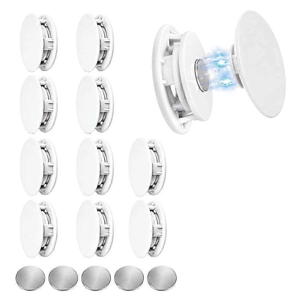 10 Pack Curtain Magnets Closure with Adhesive Patch for Light Blocking & Privacy