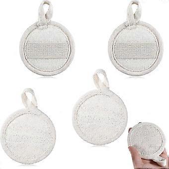For    4 PCS Natural Loofah Exfoliating Face Pads Facial Shower Loofa Face Exfoliator Pad Body Loofah Dead Skin Blackheads Cleansing Exfoliating Face 