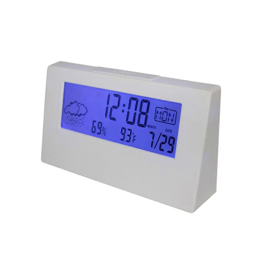 White Desktop Clock Students Clock for Humidity Display 2Pcs Set