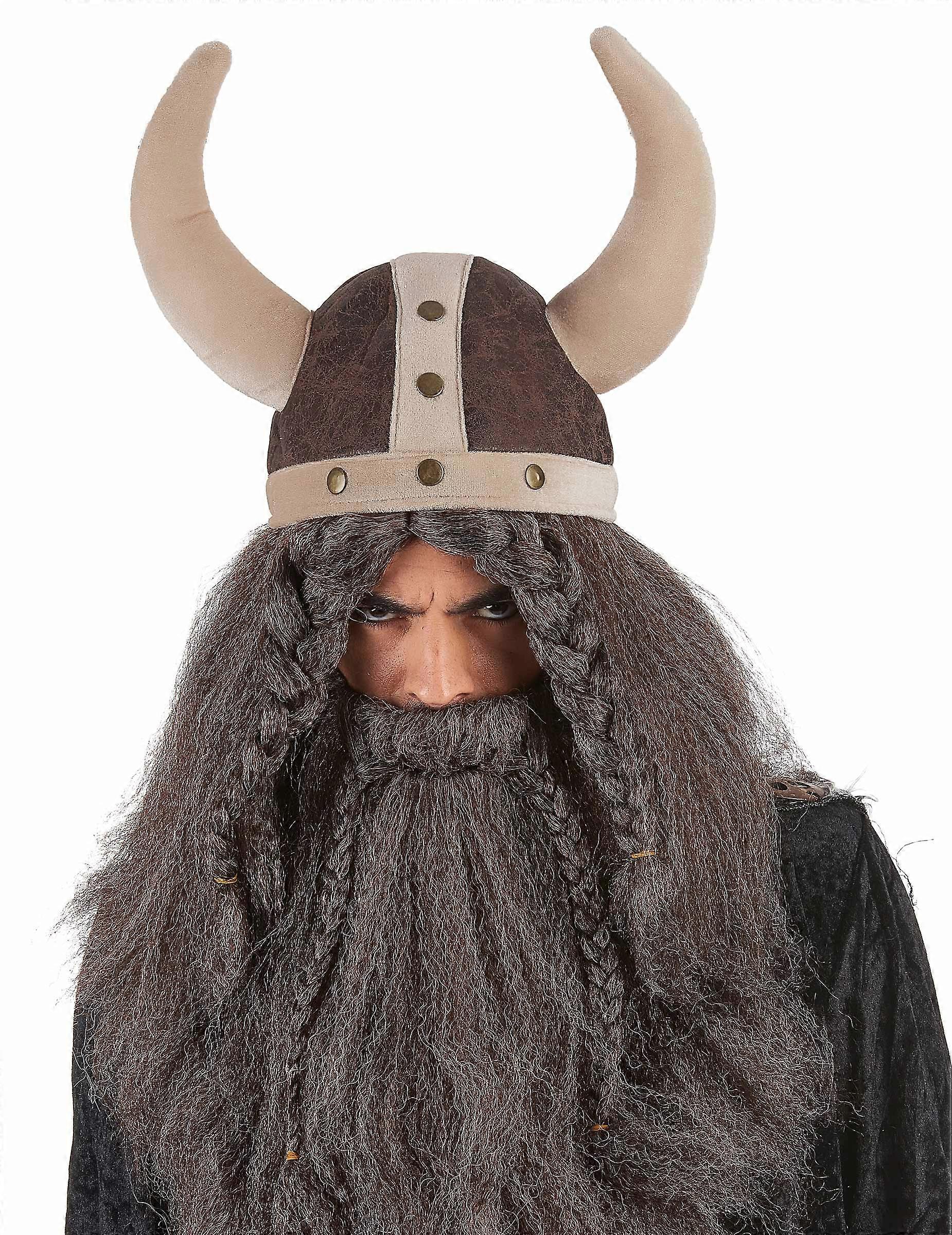 Brown soft Viking helmet for adults
