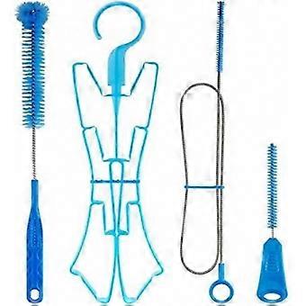 Complete Bladder & Hose Cleaning, 8-In-1 Hydration Bladder Cleaning Kit with Flexible Long Bladder Brush, Small Bite Valve & Large Brush