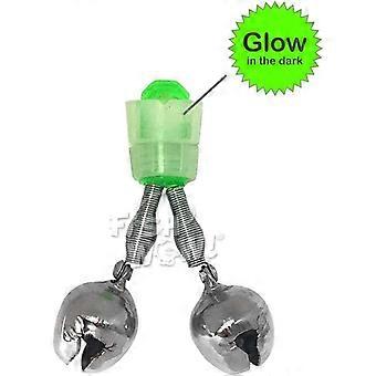 Qty10 Fishing Glow Double Nickel Bells Alerts Bait Loud Alarm Bite Alarms Rod Clamp Tip Clip Bells Fishing Accessory