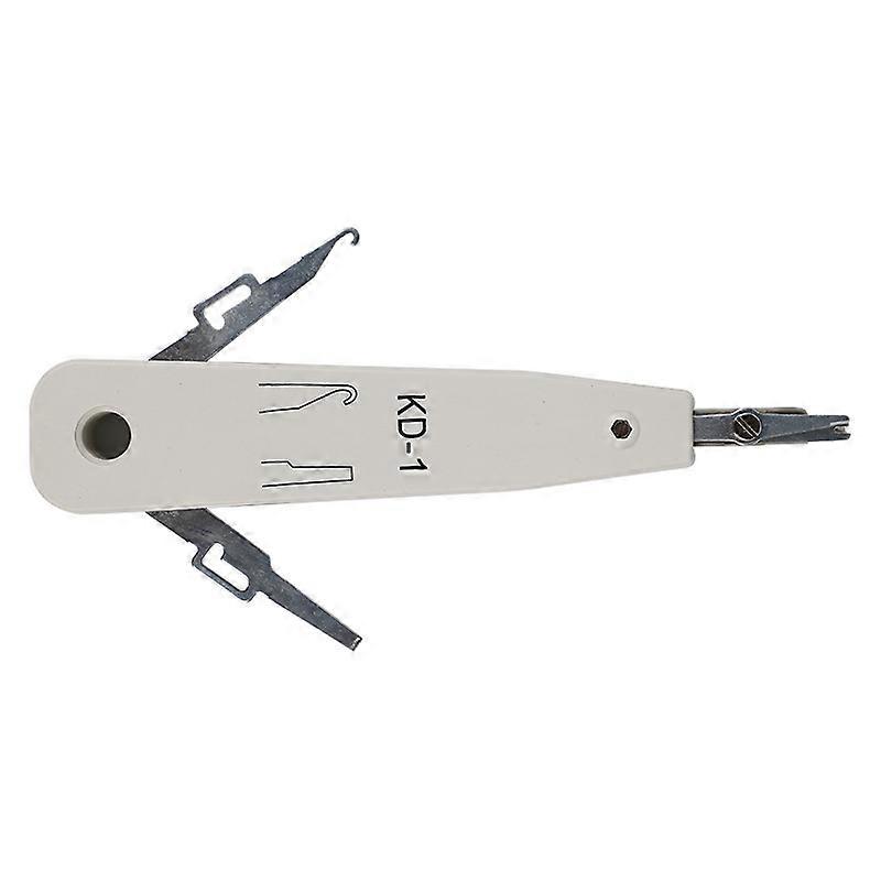IDC Terminal Insertion Tool with Wire Cutter Stripper for  Network Socket, Telecom Phone Cable Socket, Patch Panels(1pc, white)