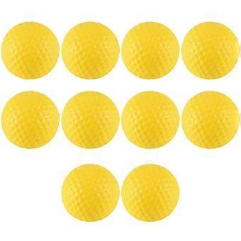 Lot de 10 balles de golf d'intérieur en PU souple et élastique jaune