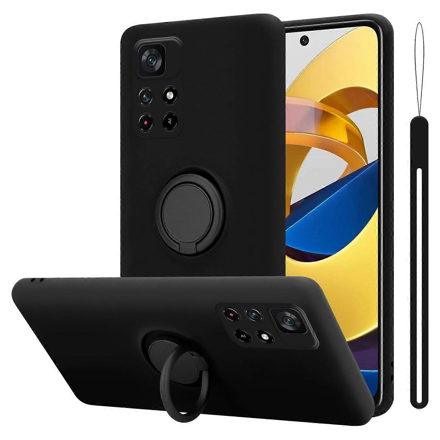Protective case compatible with Xiaomi POCO M4 PRO 5G - Liquid design with ring