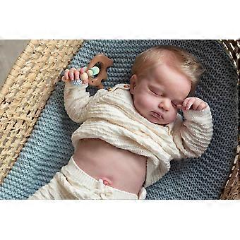 19 Inch Lifelike Silicone Reborn Baby Doll With Weighted Body And Magnetic Included Pacifier