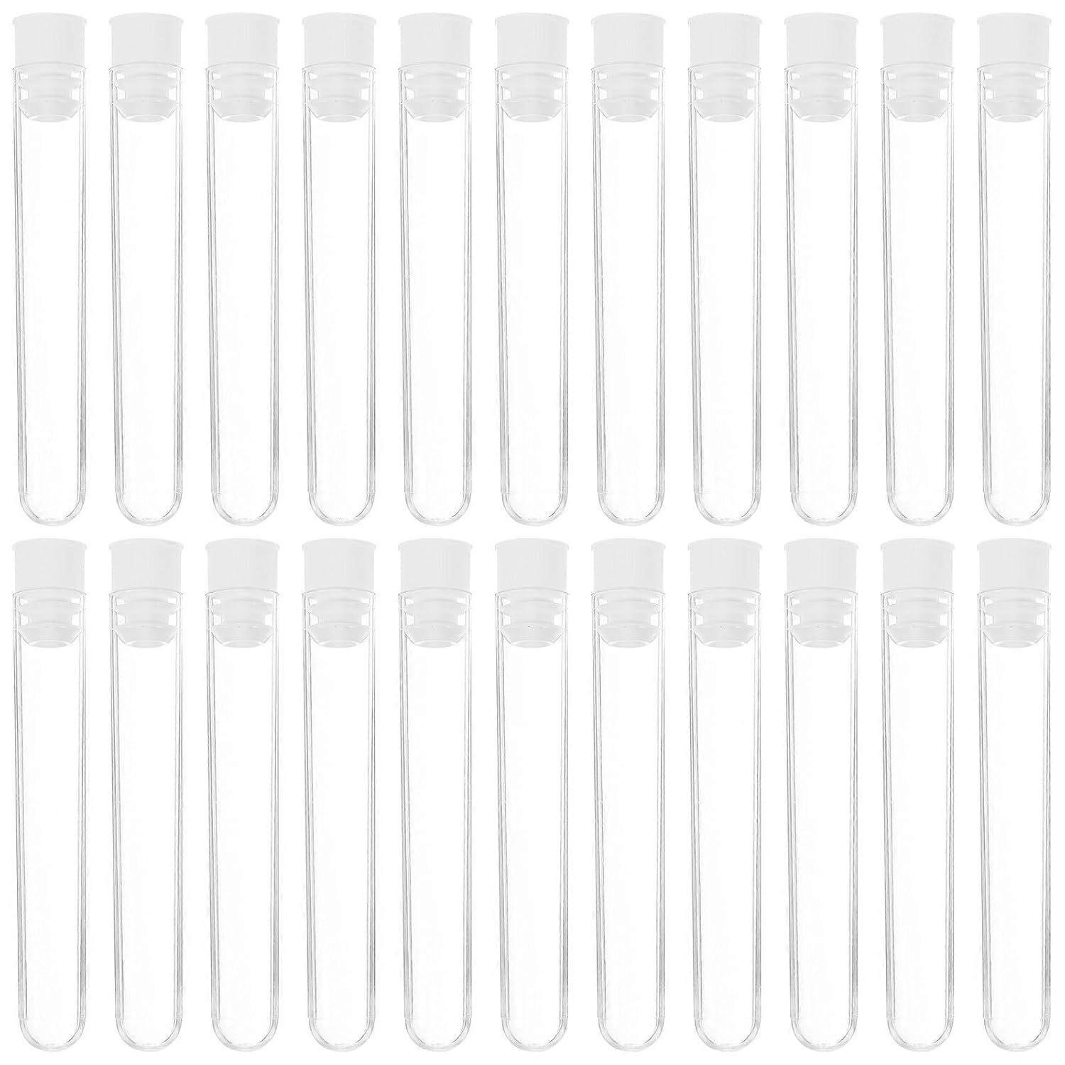 50 Pcs Small Plastic Test Tubes with Lids, 6ml Ps