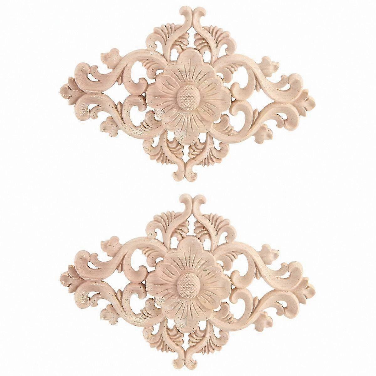 Solid Wood Floral Carving Onlay