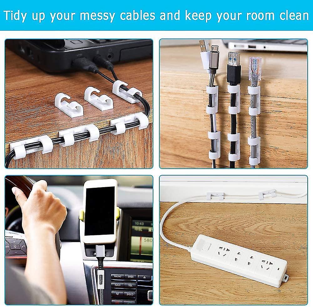 80 Pieces Cable Clips Cable Holder Self-adhesive Cable Fixing Cable Clamps Cable
