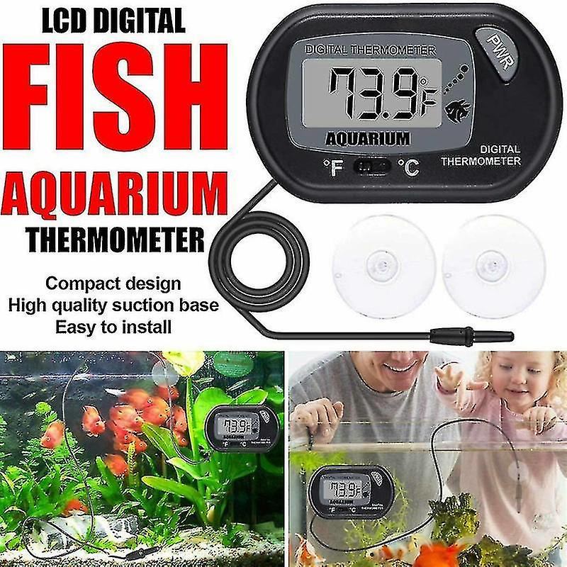Digital Lcd Display Fish Aquarium Reptile Terrarium Temperature Thermometer Probe Meter Fridge With Suction Cup Pet Supplies