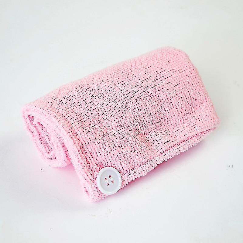 Pink Quick Hair Drying Cap Water absorbent Microfiber Towel