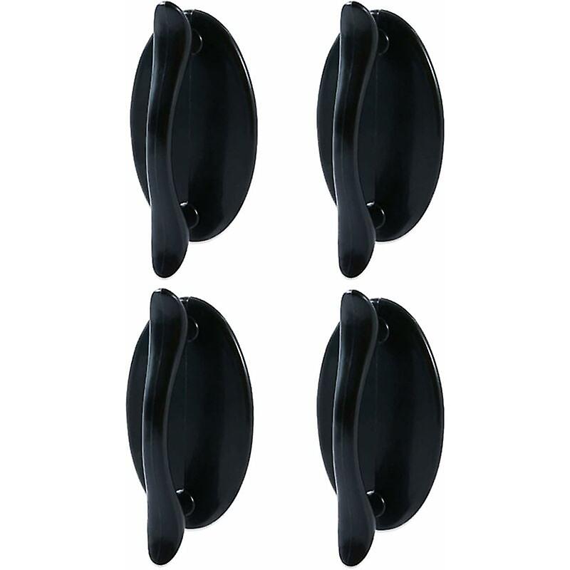4 Pack Self Adhesive Pull Handle Plastic Pull Handle Sticker Pull Handle Black Plastic Pull Handle for Cabinets Drawers