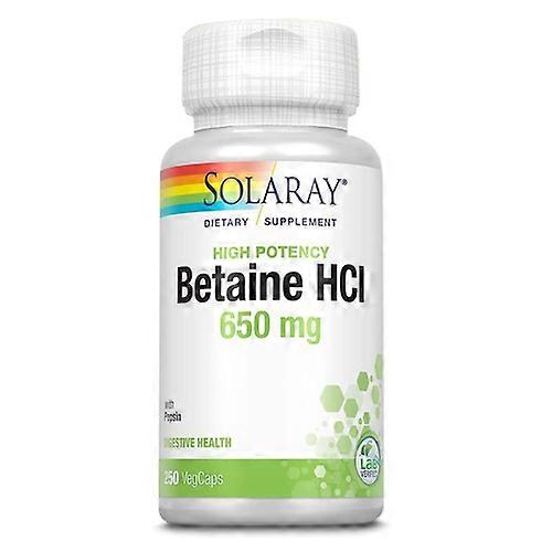 Solaray HCL 含胃蛋白酶,650 毫克,250 粒(6 粒装)