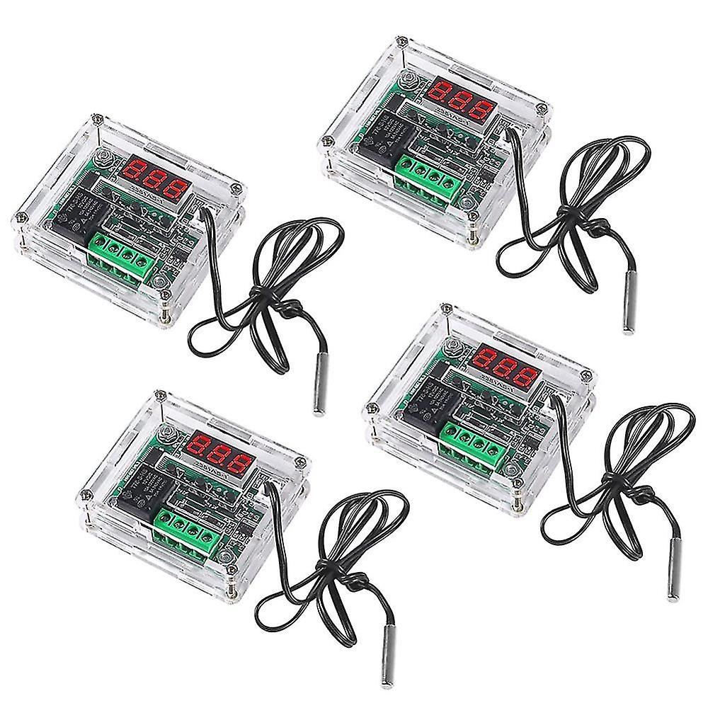 4pcs W1209 12v Dc Digital Temperature -50-110c Electronic Temperature Control Module Switch With 10a One-channel Relay