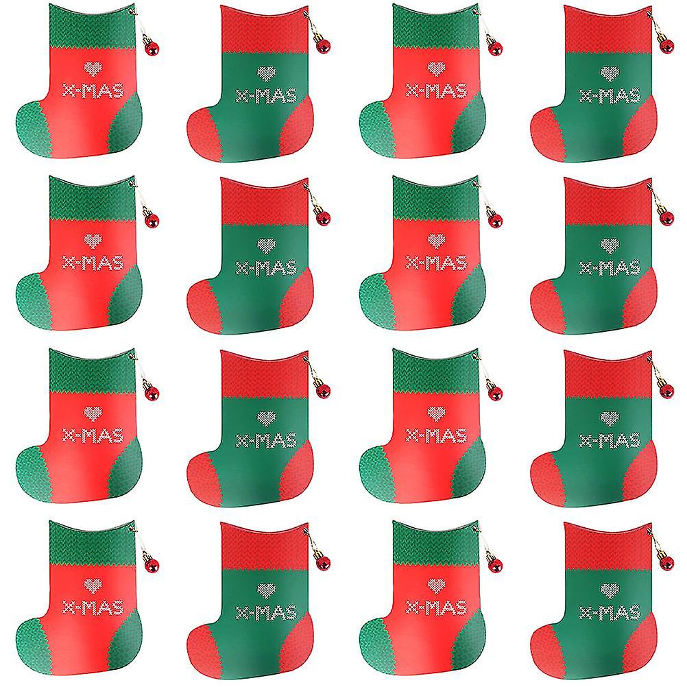 20pcs Christmas Stocking Candy Boxes Paper Gift Boxes Creative Packing Boxes