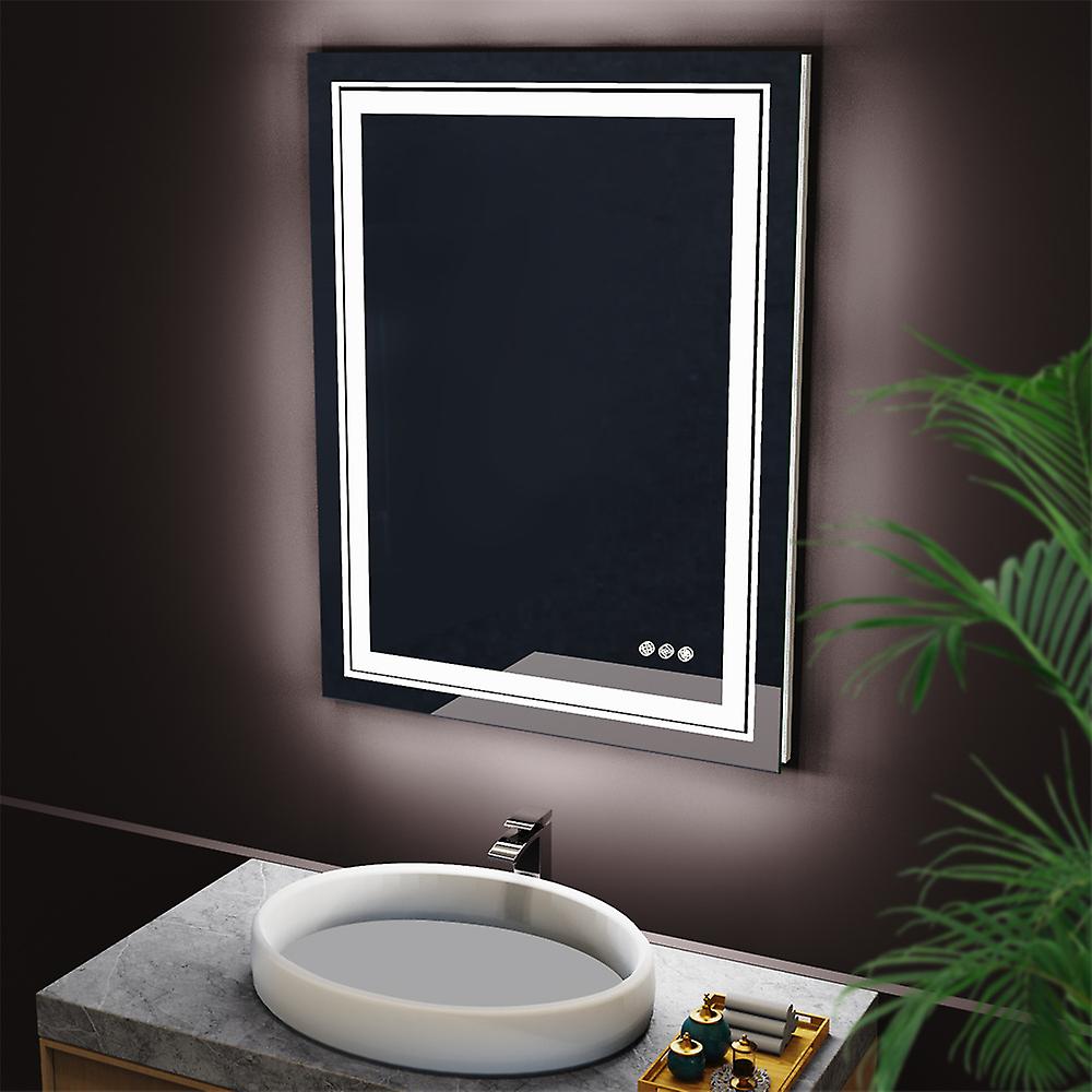 50x70cm Multifunctional Bathroom Mirror Led Light Illuminated For Shaving Makeup