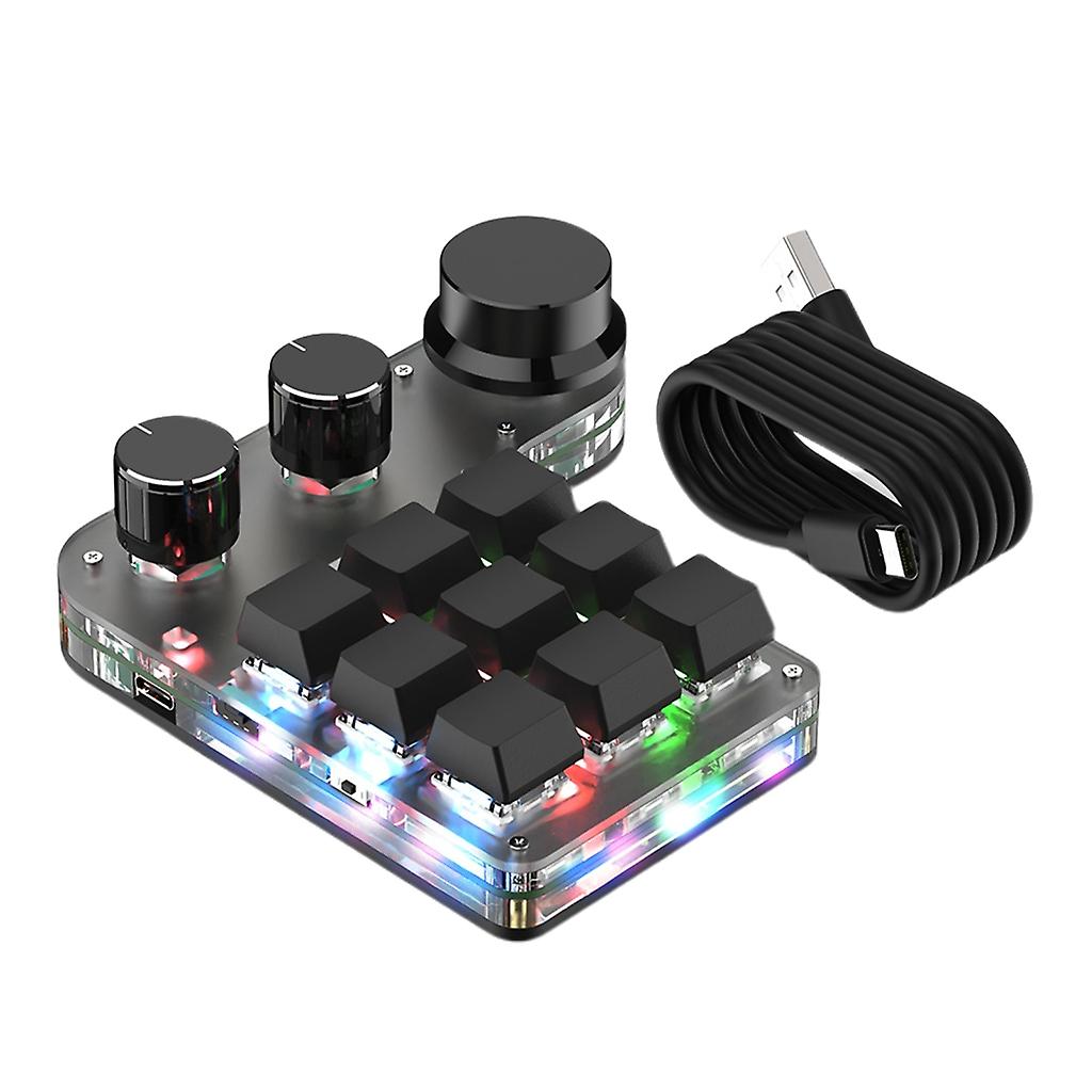Taşınabilir Mini Tek Elle Mekanik Oyun Tuş Takımı 9 Tamamen Programlanabilir Tuş