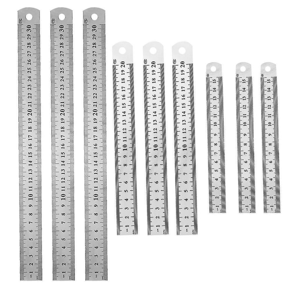 9 Pcs Machinist Tools Ruler Sewing Flexible Ruler Triangular Engineer Ruler Small Ruler