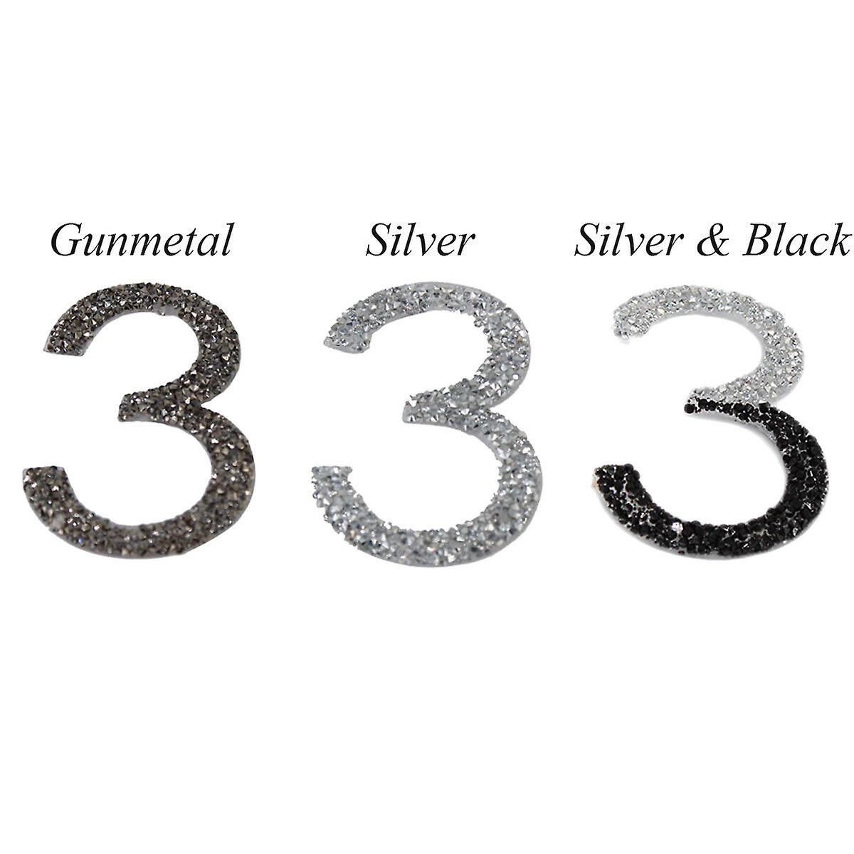 Large Sparkle Glitter Number 3 Stickers Art & Craft