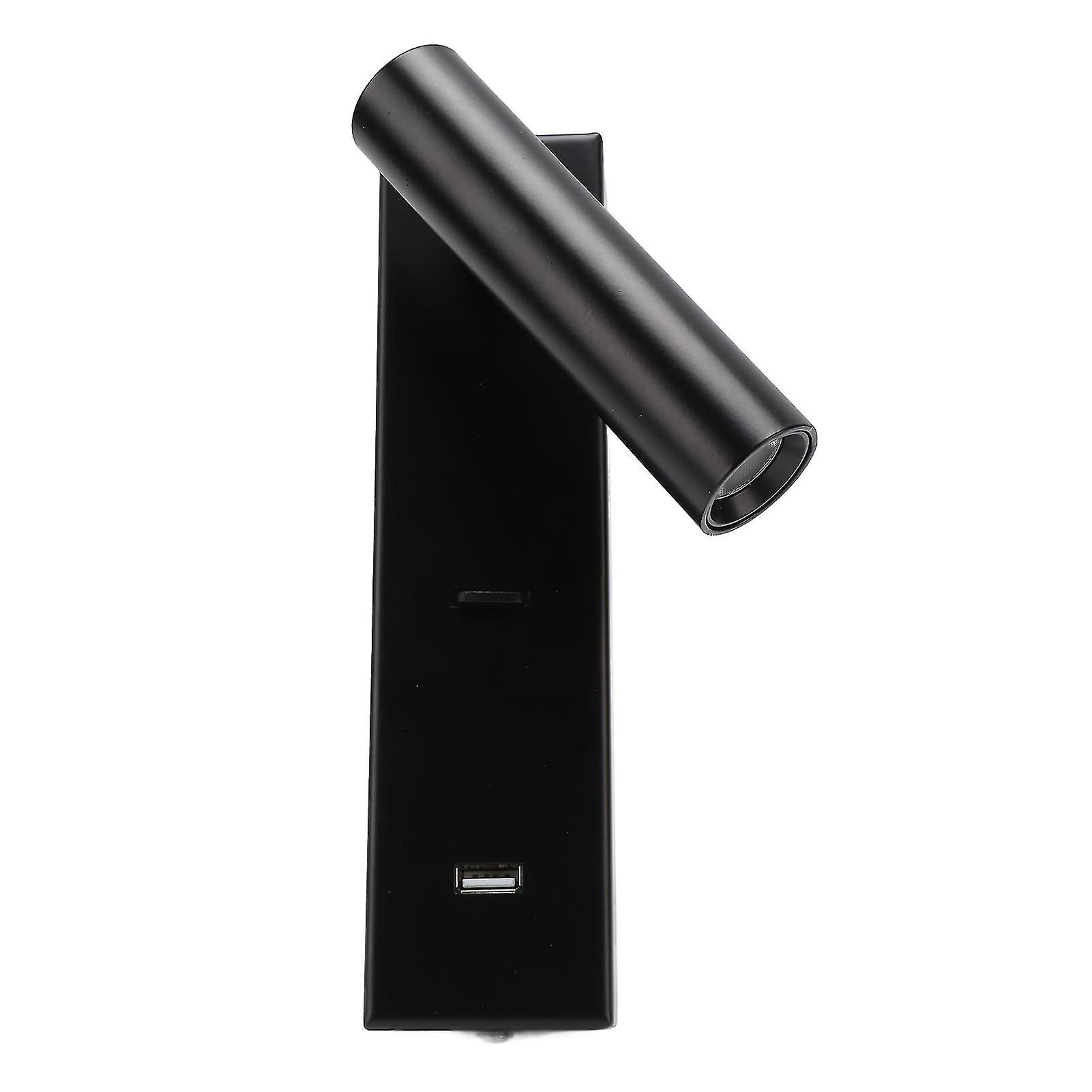 LED Wall Reading Light Simple Stylish Wall Mounted Light with Switch USB Port for Indoor Bedroom 100‑240V