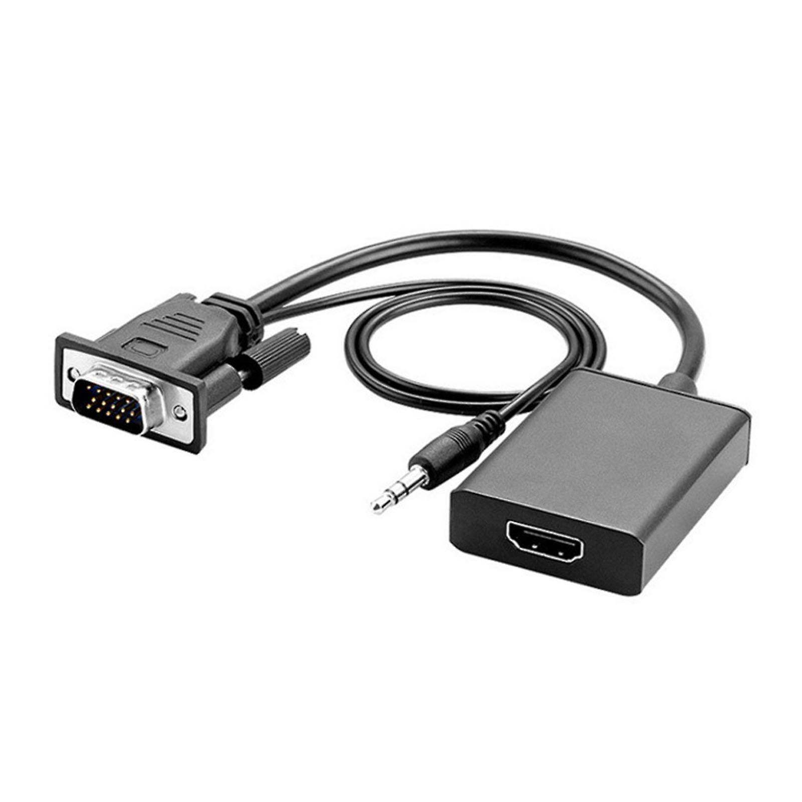 VGA to HD 1080P 60Hz Multimedia Interface Converter, VGA Adapter with 3.5mm o Output for PC, Laptop, HDTV