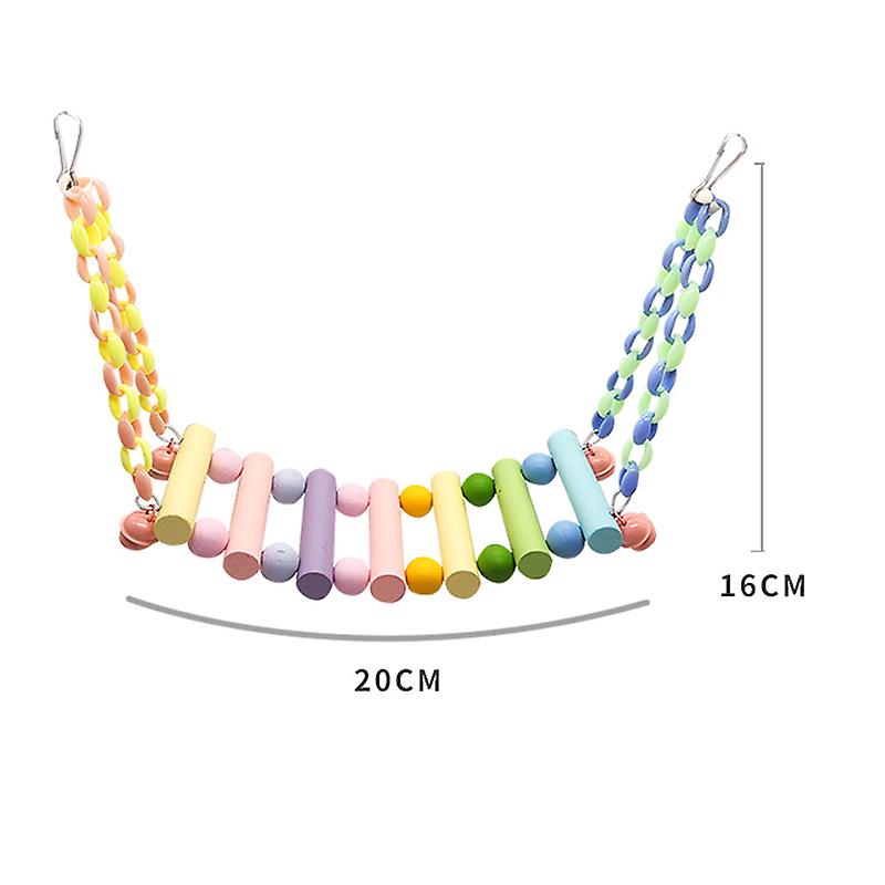 Parrot Swing Bridge Toy Safe Colorful Bird Ladder Swing Bridge for Climbing Playing