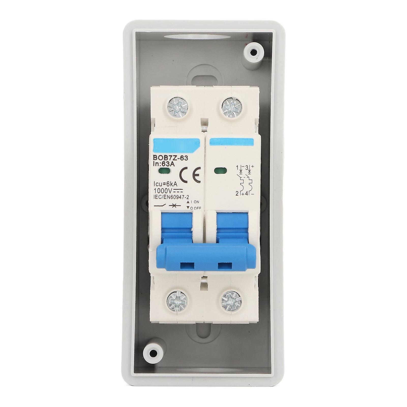 PV Solar Disconnect Switch Overvoltage Protection IP65 Waterproof Miniature Circuit Breaker 63A 1000V