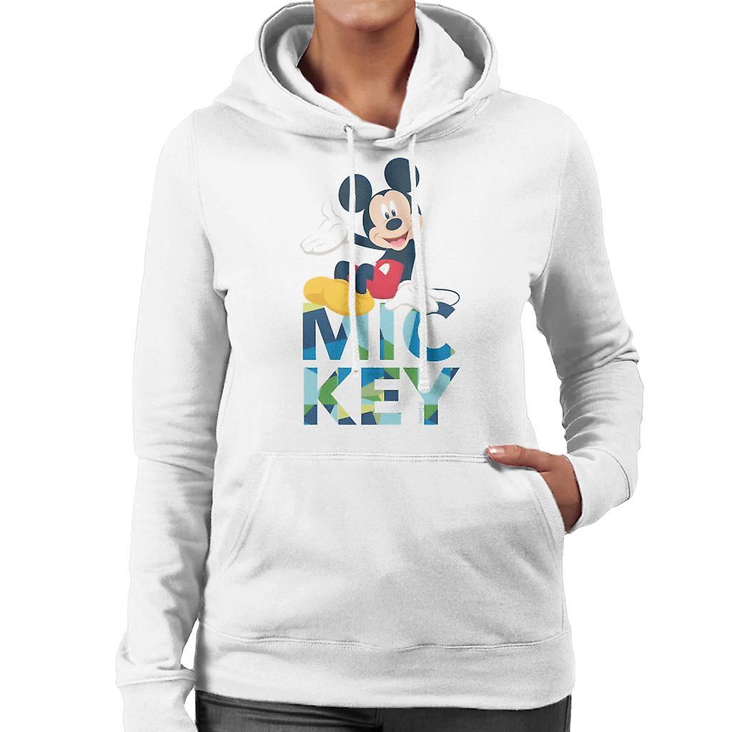 Disney Mickey Mouse Color Text Mujeres's Sudadera con capucha