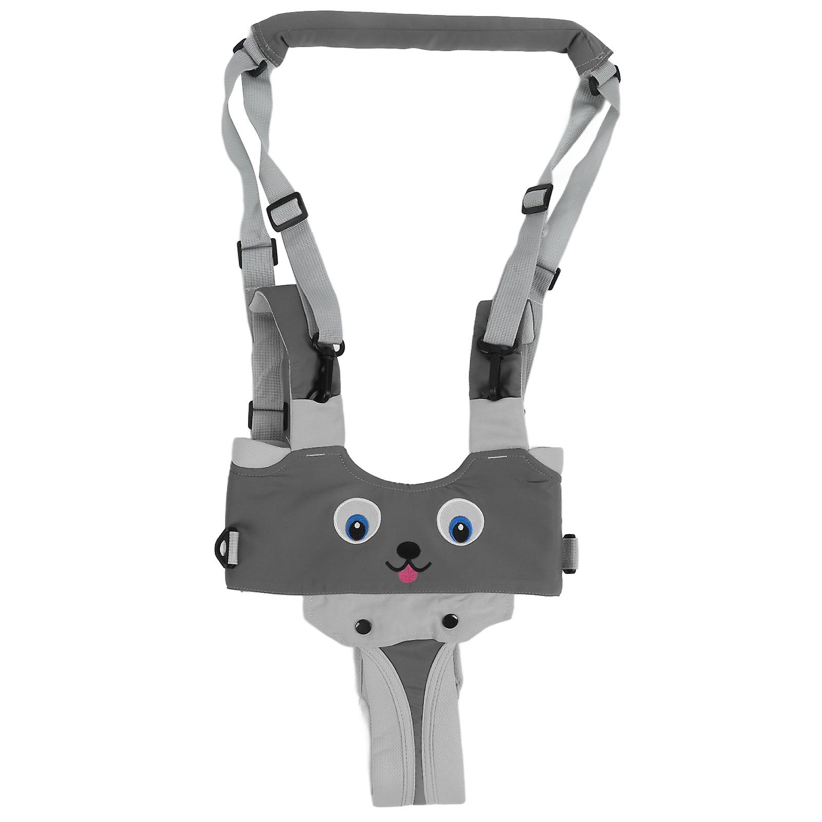 Baby Walking Harness Cartoon Handheld Toddler Walk Learning Helper Assistant Belt for 8‑24 Month Old Grey