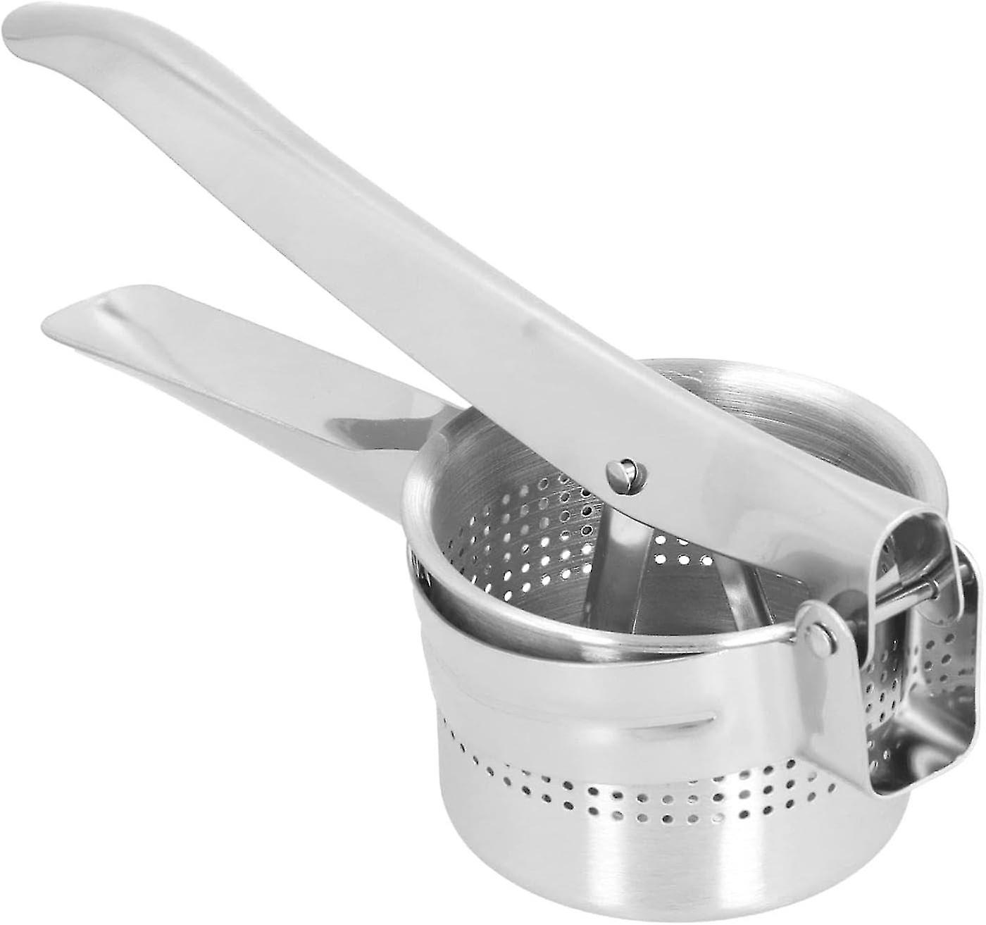 5-in-1 Kitchen Tool - Stainless Steel Potato Masher, Vegetable Presser, Manual Juicer, Ricer and Fruit Squeezer
