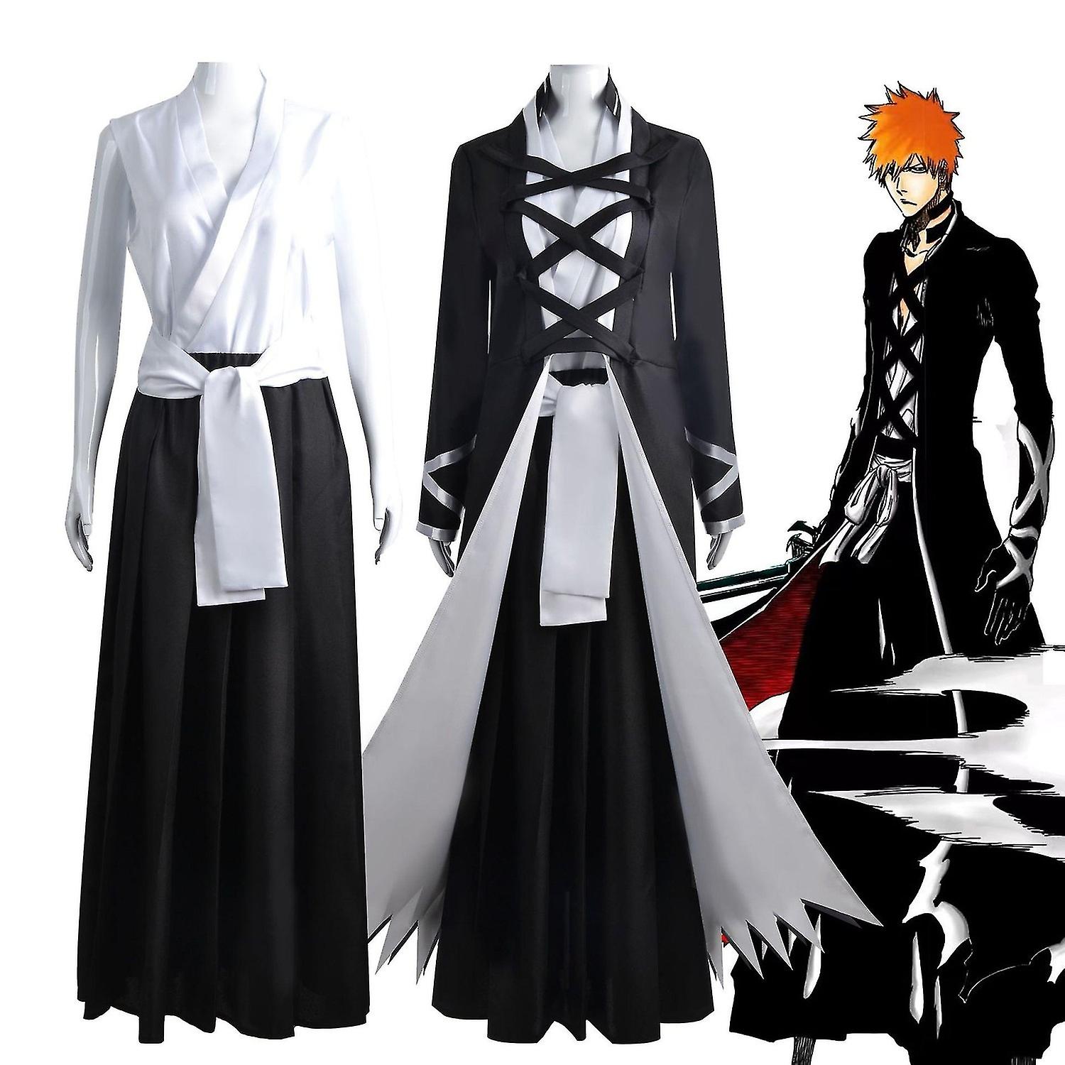 Japanese Anime Costumes For Men Kurosaki Ichigo Cosplay Set Halloween Carnival Party Costume(L)