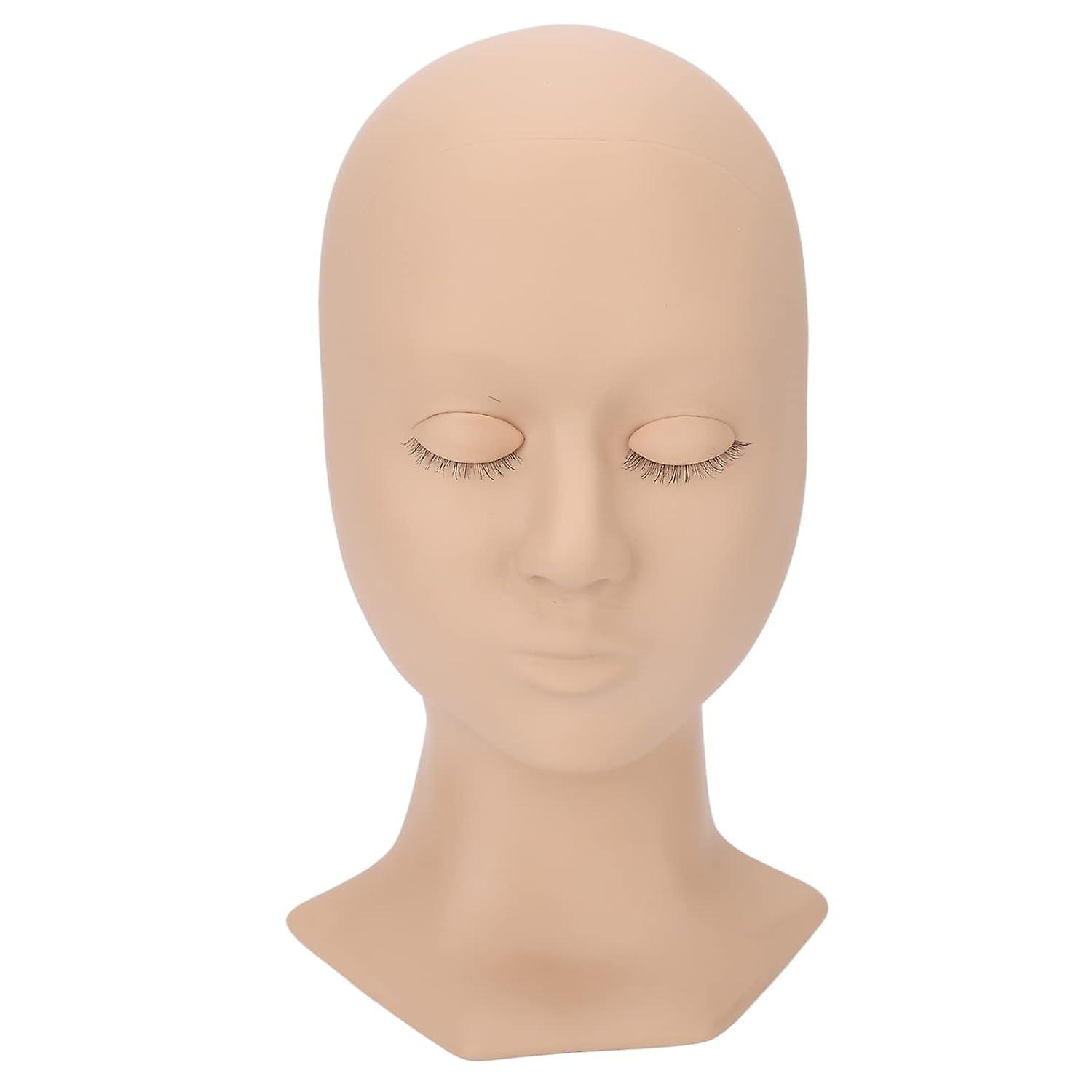 Makeup Mannequin Head with 1 Pair Replaceable Eye, Eyelash Extensions Training Head, High Simulation