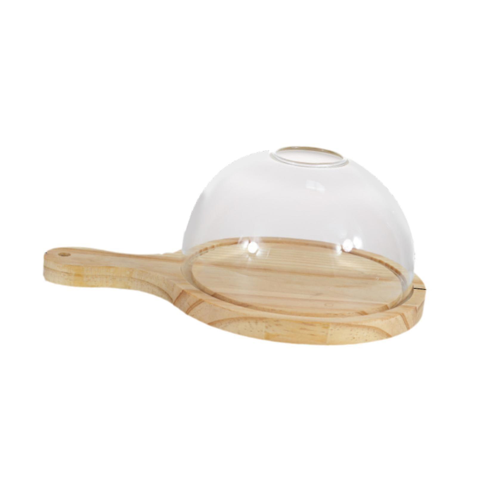Smoking Dome Zubehör mit hölzernem Tablett Schüsselabdeckung Transparenter Glas Smoker Durchmesser 15cm